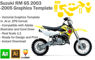 Suzuki RM 65 MX Motocross 2003 2004 2005 Graphics Template