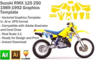 Suzuki RMX 125 250 1989 1990 1991 1992 Graphics Template