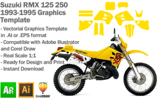Suzuki RMX 125 250 1993 1994 1995 Graphics Template