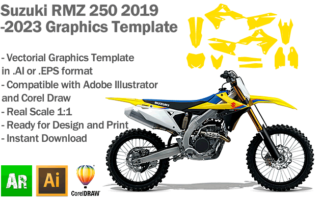 Suzuki RMZ 250 MX Motocross 2019 2020 2021 2022 2023 Graphics Template