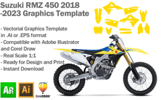 Suzuki RMZ 450 MX Motocross 2018 2019 2020 2021 2022 2023 Graphics Template