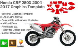 Honda CRF 250X Enduro 2004 2005 2006 2007 2008 2009 2010 2011 2012 2013 2014 2015 2016 2017 Graphics Template