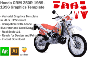 Honda CRM 250R Trail 1989 1990 1991 1992 1993 1994 1995 1996 Graphics Template