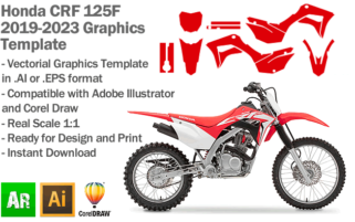 Honda CRF 125F MX Motocross 2019 2020 2021 2022 2023 Graphics Template