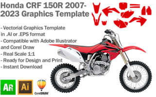 Honda CRF 150R MX Motocross 2007 2008 2009 2010 2011 2012 2013 2014 2015 2016 2017 2018 2019 2020 2021 2022 2023 Graphics Template