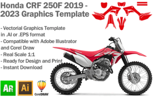 Honda CRF 250F Trail MX Motocross 2019 2020 2021 2022 2023 Graphics Template