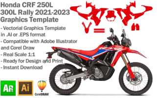 Honda CRF 250L 300L Rally 2021 2022 2023 Graphics Template