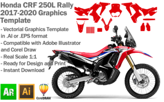 Honda CRF 250L Rally 2017 2018 2019 2020 Graphics Template