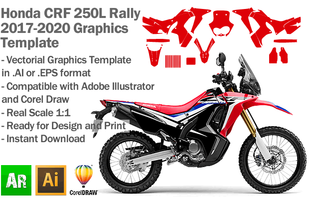 Honda CRF 250L Rally 2017 2018 2019 2020 Graphics Template
