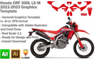 Honda CRF 300L LS M 2021 2022 2023 Graphics Template