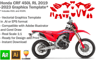 Honda CRF 450L RL 2019 2020 2021 2022 2023 Graphics Template