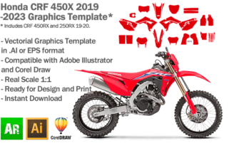 Honda CRF 450X 2019 2020 2021 2022 2023 Graphics Template