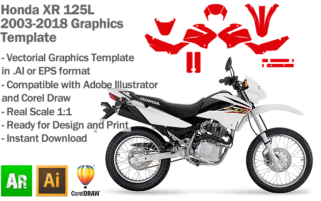 Honda XR 125L 2003 2004 2005 2006 2007 2008 2009 2010 2011 2012 2013 2014 2015 2016 2017 2018 Graphics Template