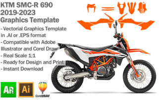 KTM SMC-R 690 2019 2020 2021 2022 2023 Graphics Template