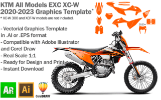 KTM EXC XC-W Enduro All Models 2020 2021 2022 2023 Graphics Template