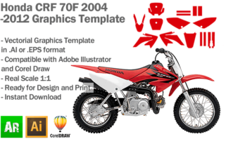 Honda CRF 70F MX Motocross 2004 2005 2006 2007 2008 2009 2010 2011 2012 Graphics Template