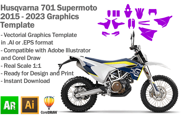 Husqvarna 701 Supermoto 2015 2016 2017 2018 2019 2020 2021 2022 2023 Graphics Template