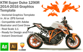 KTM Super Duke 1290R 2014 2015 2016 Graphics Template