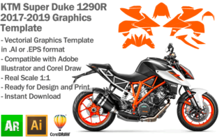KTM Super Duke 1290R 2017 2018 2019 Graphics Template