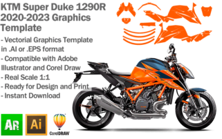 KTM Super Duke 1290R 2020 2021 2022 2023 Graphics Template