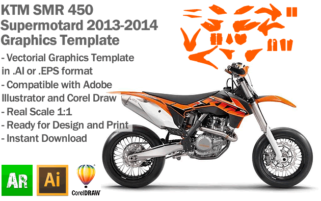 KTM SMR 450 Supermotard 2013 2014 Graphics Template