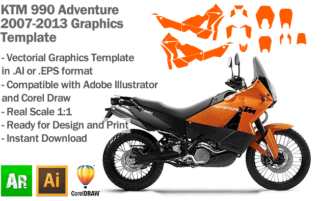 KTM 990 Adventure 2007 2008 2009 2010 2011 2012 2013 Graphics Template