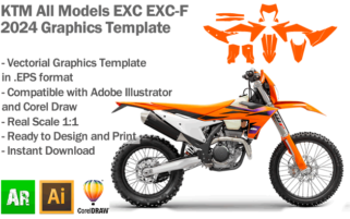 KTM EXC EXC-F Enduro All Models 2024 Graphics Template