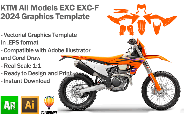 KTM EXC EXC-F Enduro All Models 2024 Graphics Template