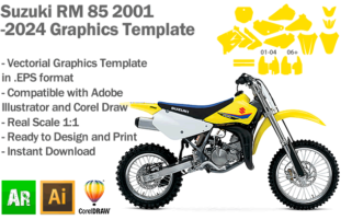 Suzuki RM 85 MX 2001 2002 2003 2004 2005 2006 2007 2008 2009 2010 2011 2012 2013 2014 2015 2016 2017 2018 2019 2020 2021 2022 2023 2024 Graphics Template